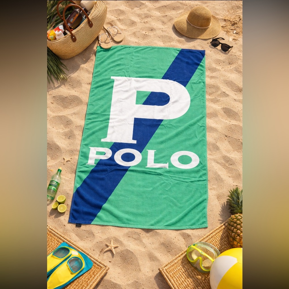 Vintage Ralph Lauren Beach Towel. 1990s Polo. Blue Label Y2K 62”x35”